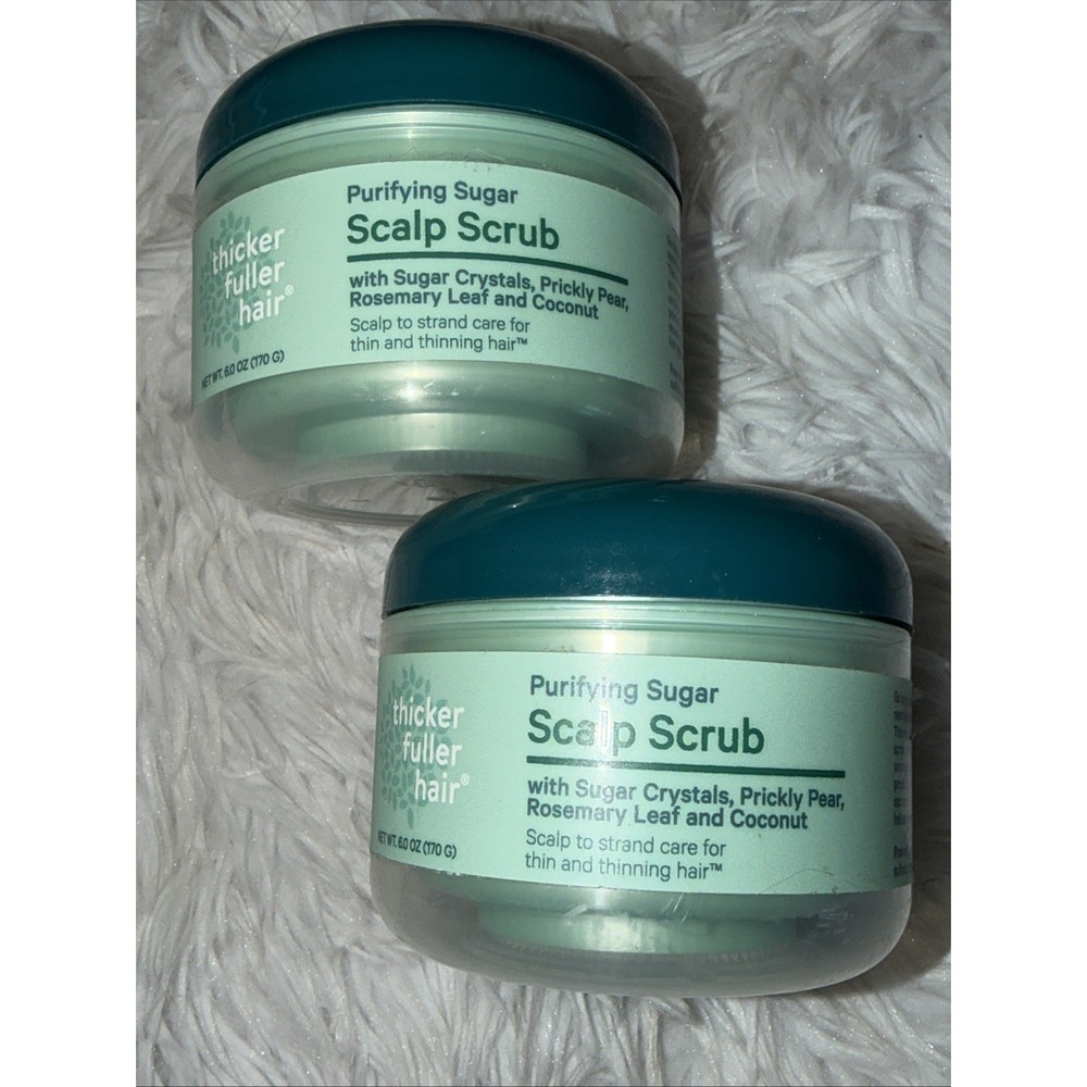 Thicker Fuller Hair Purifying Sugar Scalp Scrub Vegan Thinning Hair‎ 6 Oz